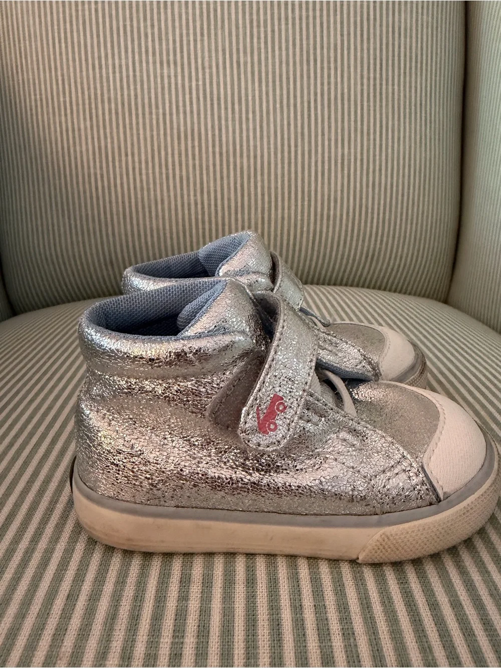 See Kai Run Kids Sparkle Silver Velcro Sneakers